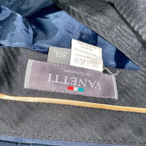 Vanetti Navy Blue Pleated Front Chino Pants Men's Size 36L 36x32 - Picture 5 of 5